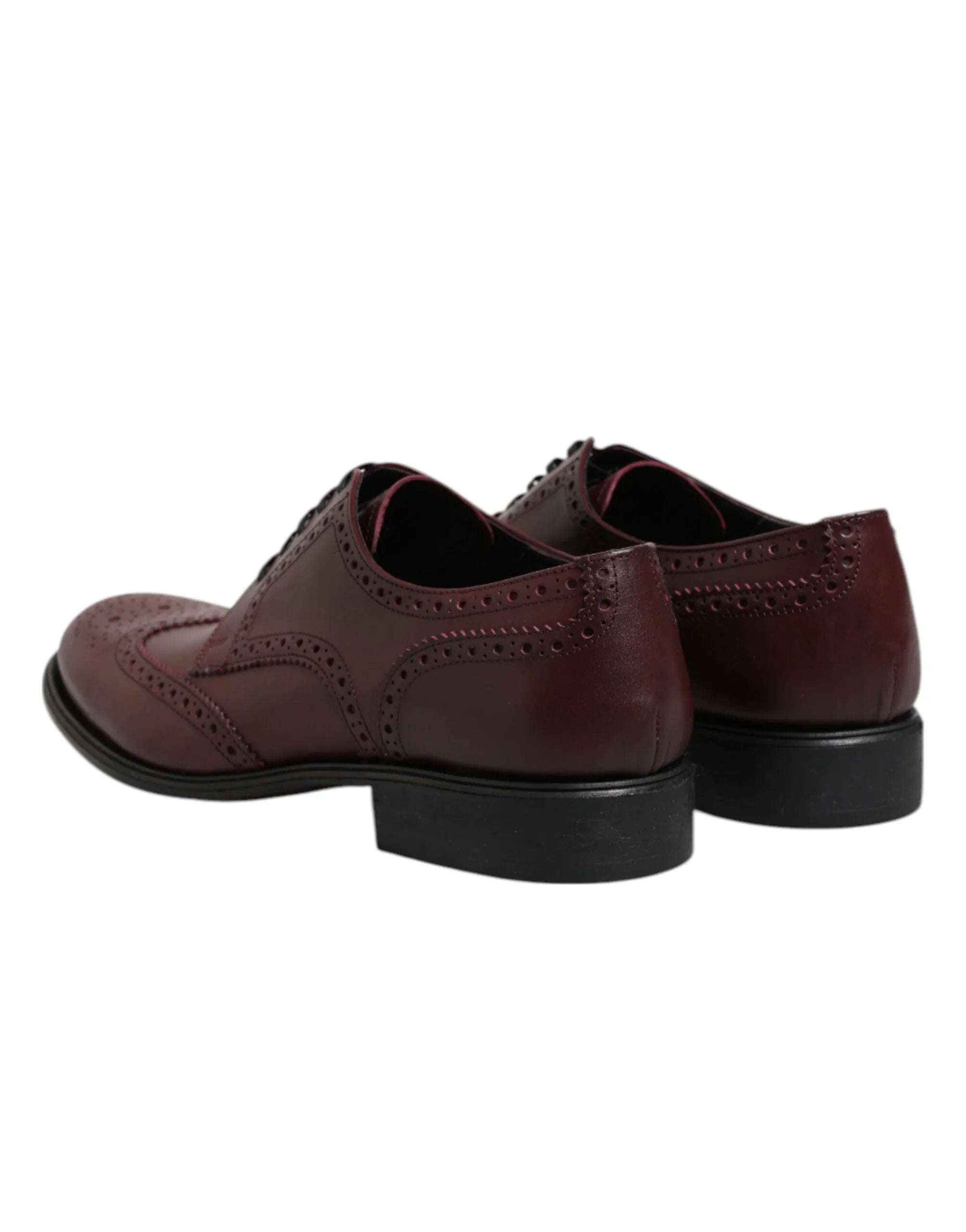 Dolce & Gabbana Brown Leather Lace Up Derby Dress Shoes - Zeiniez