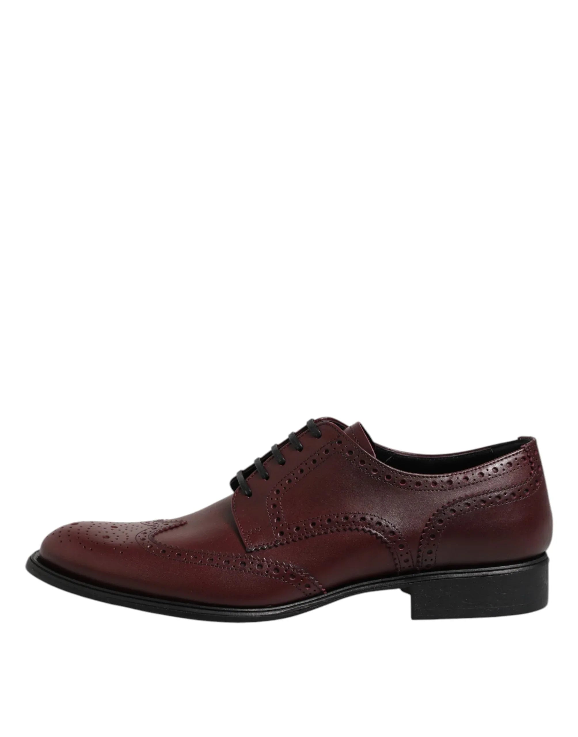 Dolce & Gabbana Brown Leather Lace Up Derby Dress Shoes - Zeiniez
