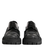 Dolce & Gabbana Black Patent Leather Trekking Derby Shoes - Zeiniez
