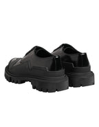 Dolce & Gabbana Black Patent Leather Trekking Derby Shoes