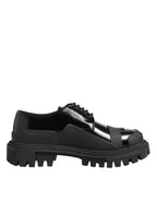 Dolce & Gabbana Black Patent Leather Trekking Derby Shoes - Zeiniez
