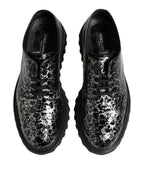 Dolce & Gabbana Black White Calfskin Chunky Derby Shoes - Zeiniez