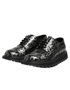 Dolce & Gabbana Black White Calfskin Chunky Derby Shoes - Zeiniez