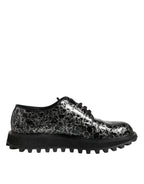 Dolce & Gabbana Black White Calfskin Chunky Derby Shoes - Zeiniez