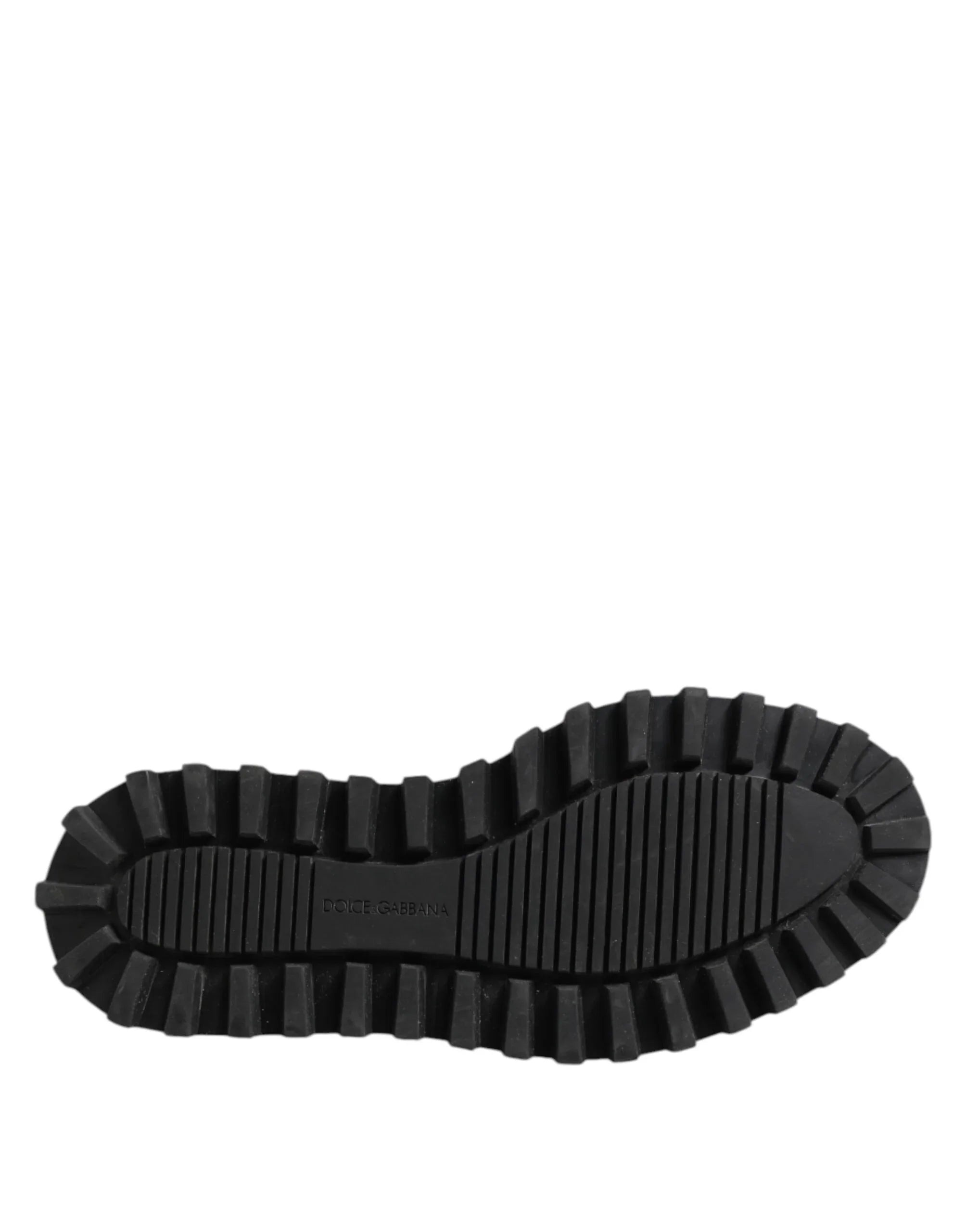 Dolce & Gabbana Black White Calfskin Chunky Derby Shoes - Zeiniez