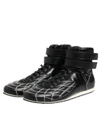 Dolce & Gabbana Black Quilted Leather Lace Up Sneakers Shoes - Zeiniez