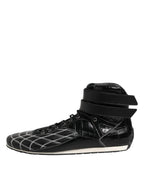 Dolce & Gabbana Black Quilted Leather Lace Up Sneakers Shoes - Zeiniez