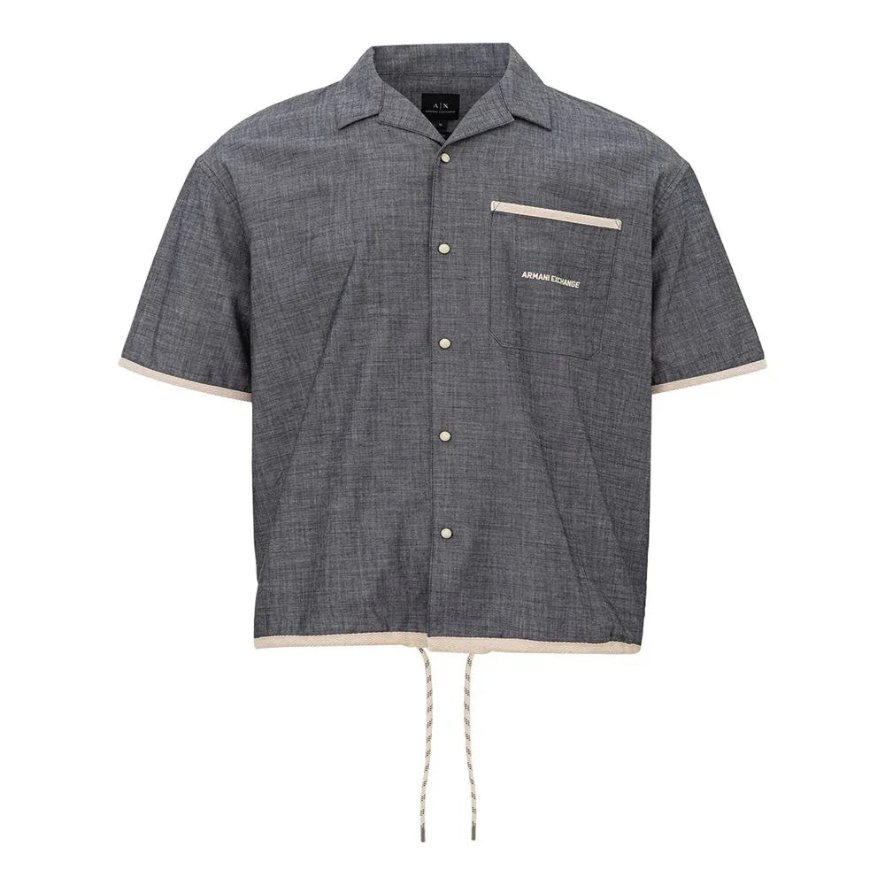 Armani Exchange Blue Denim Shirt - Zeiniez