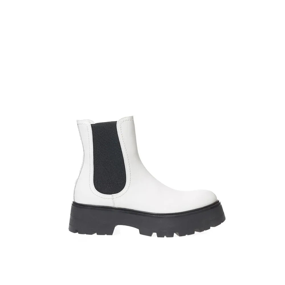 Alexander McQueen Black And White Leather Chelsea Boots - Zeiniez