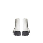 Alexander McQueen Black And White Leather Chelsea Boots - Zeiniez