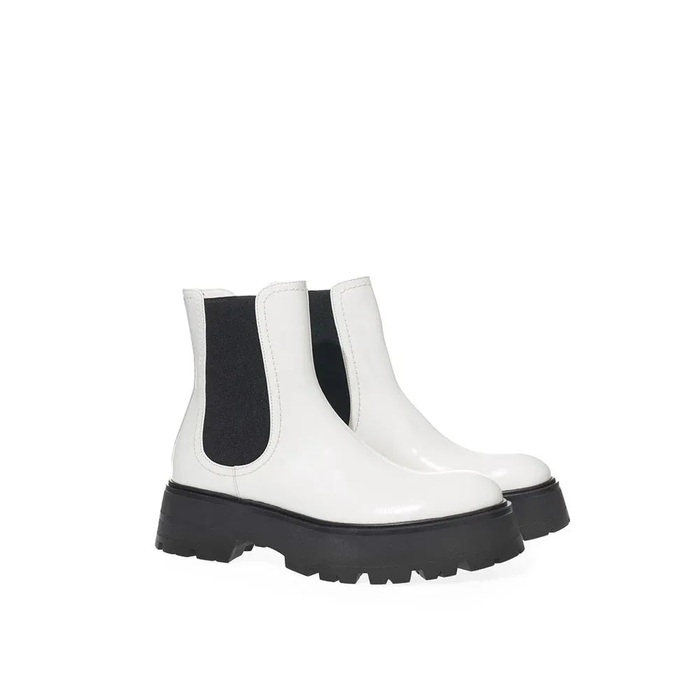 Alexander McQueen Black And White Leather Chelsea Boots - Zeiniez