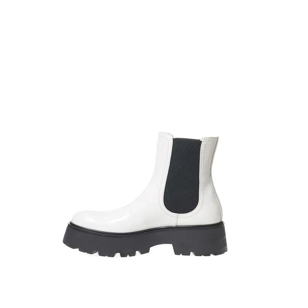 Alexander McQueen Black And White Leather Chelsea Boots - Zeiniez