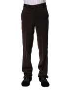 BENCIVENGA Dark Brown Mid Waist Dress Formal Pants - Zeiniez