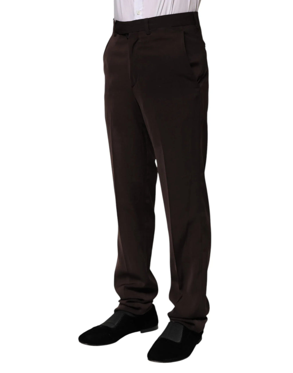 BENCIVENGA Dark Brown Mid Waist Dress Formal Pants - Zeiniez