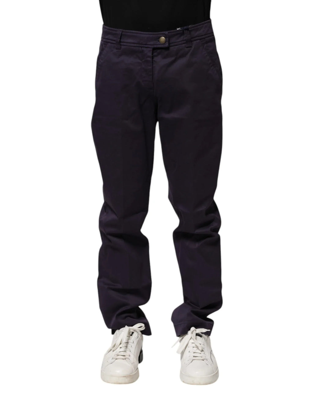Incotex Dark Purple Mid Waist Casual Straight Pants - Zeiniez