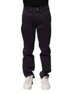 Incotex Dark Purple Mid Waist Casual Straight Pants - Zeiniez