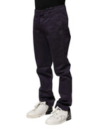Incotex Dark Purple Mid Waist Casual Straight Pants - Zeiniez