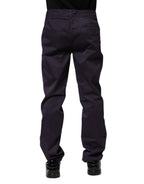 Incotex Dark Purple Mid Waist Casual Straight Pants - Zeiniez