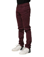 CYCLE Maroon Cotton Stretch Skinny Fit Men Denim Jeans - Zeiniez