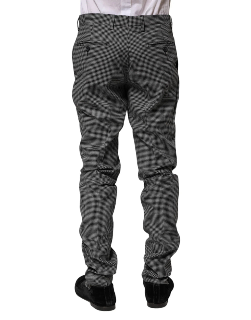 BENCIVENGA Black White Checkered Tapered Dress Pants - Zeiniez