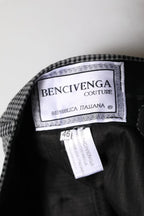 BENCIVENGA Black White Checkered Tapered Dress Pants - Zeiniez