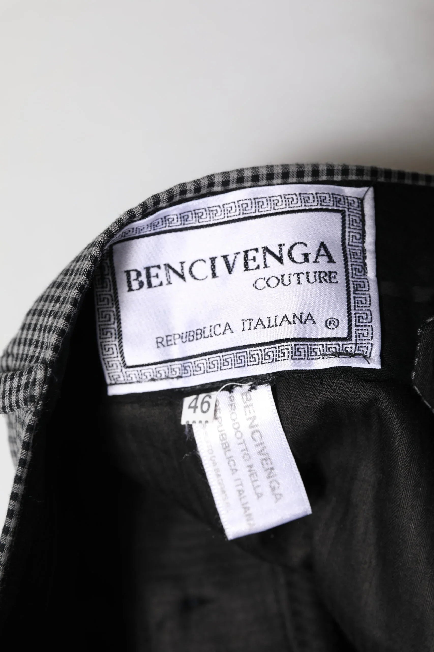 BENCIVENGA Black White Checkered Tapered Dress Pants - Zeiniez