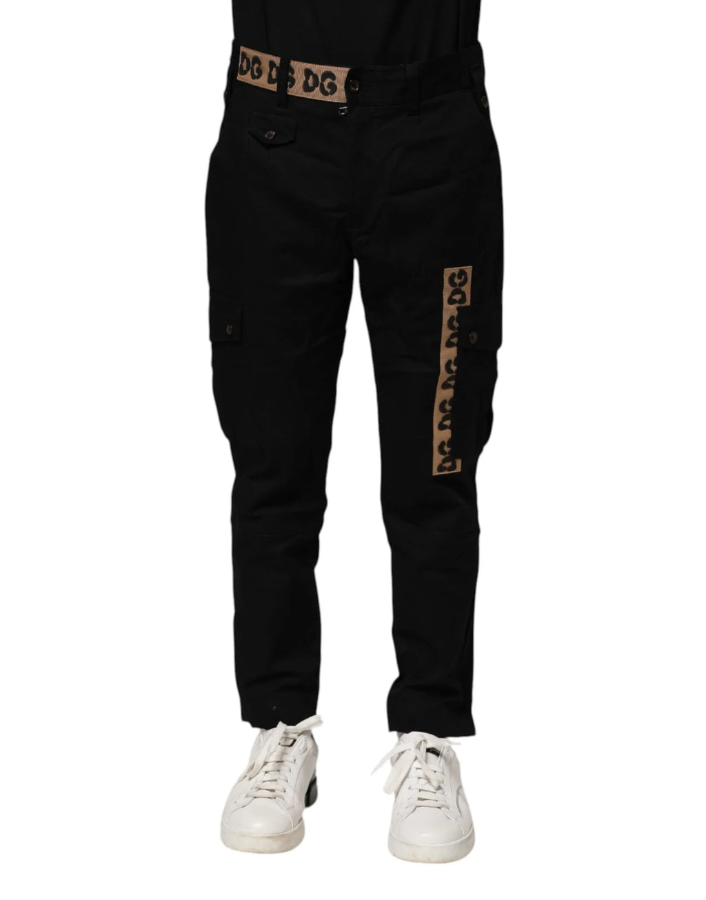 Dolce & Gabbana Black Cotton Cargo Casual Pants - Zeiniez