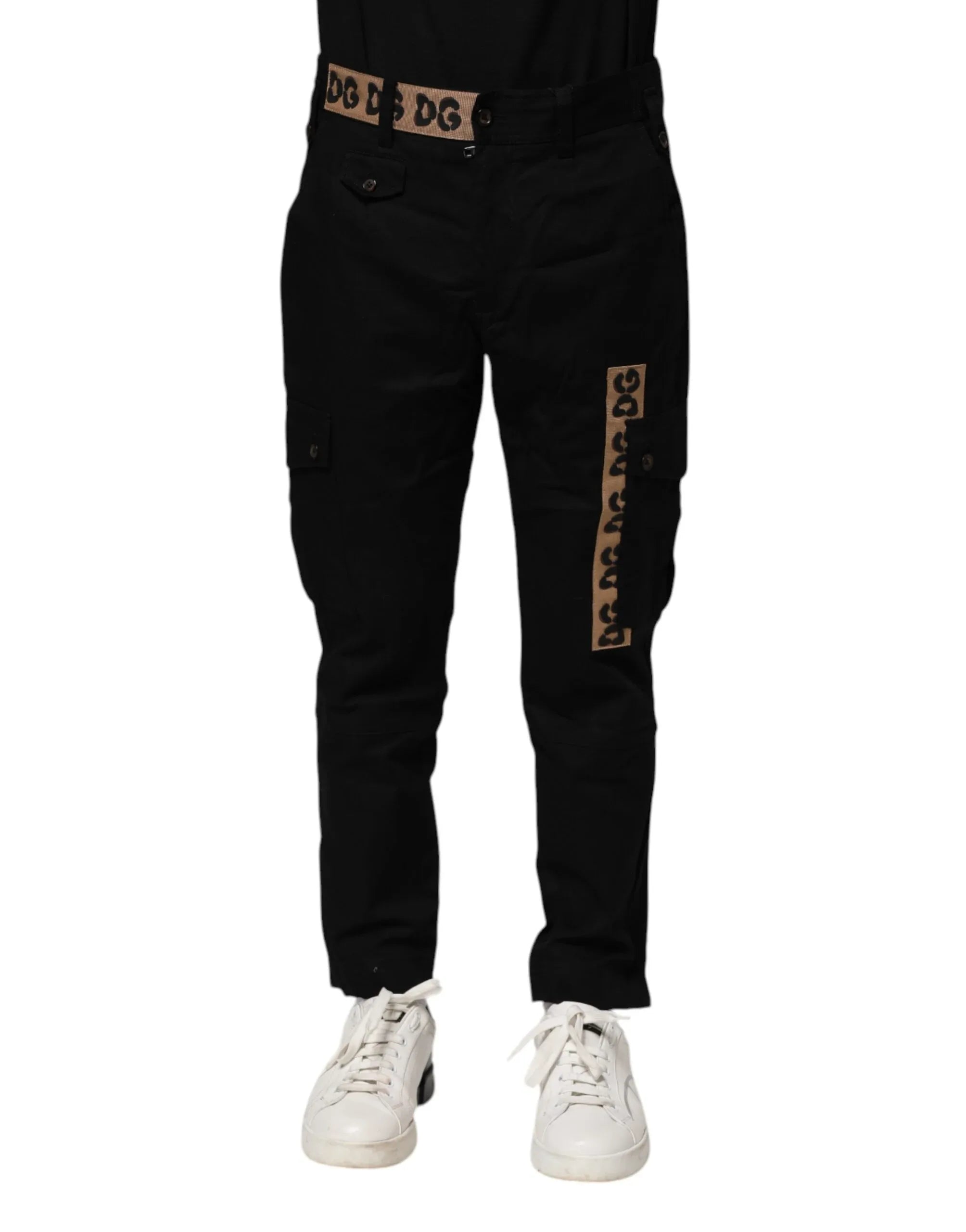Dolce & Gabbana Black Cotton Cargo Casual Pants - Zeiniez