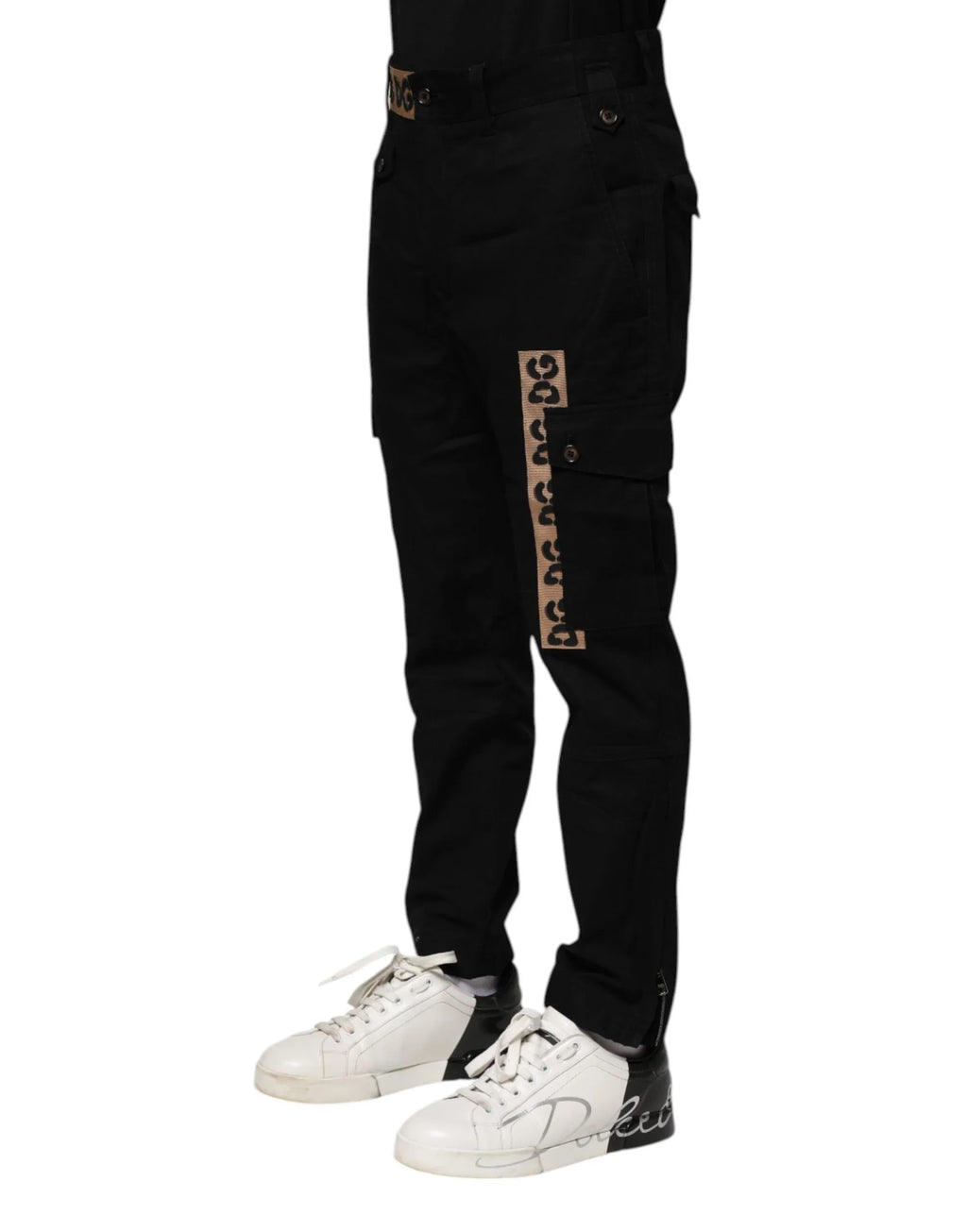 Dolce & Gabbana Black Cotton Cargo Casual Pants - Zeiniez