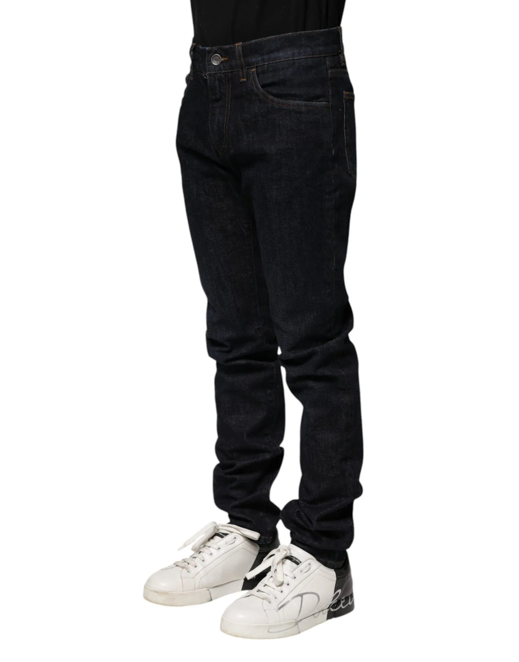 Dolce & Gabbana Black Cotton Skinny Denim Men Jeans - Zeiniez