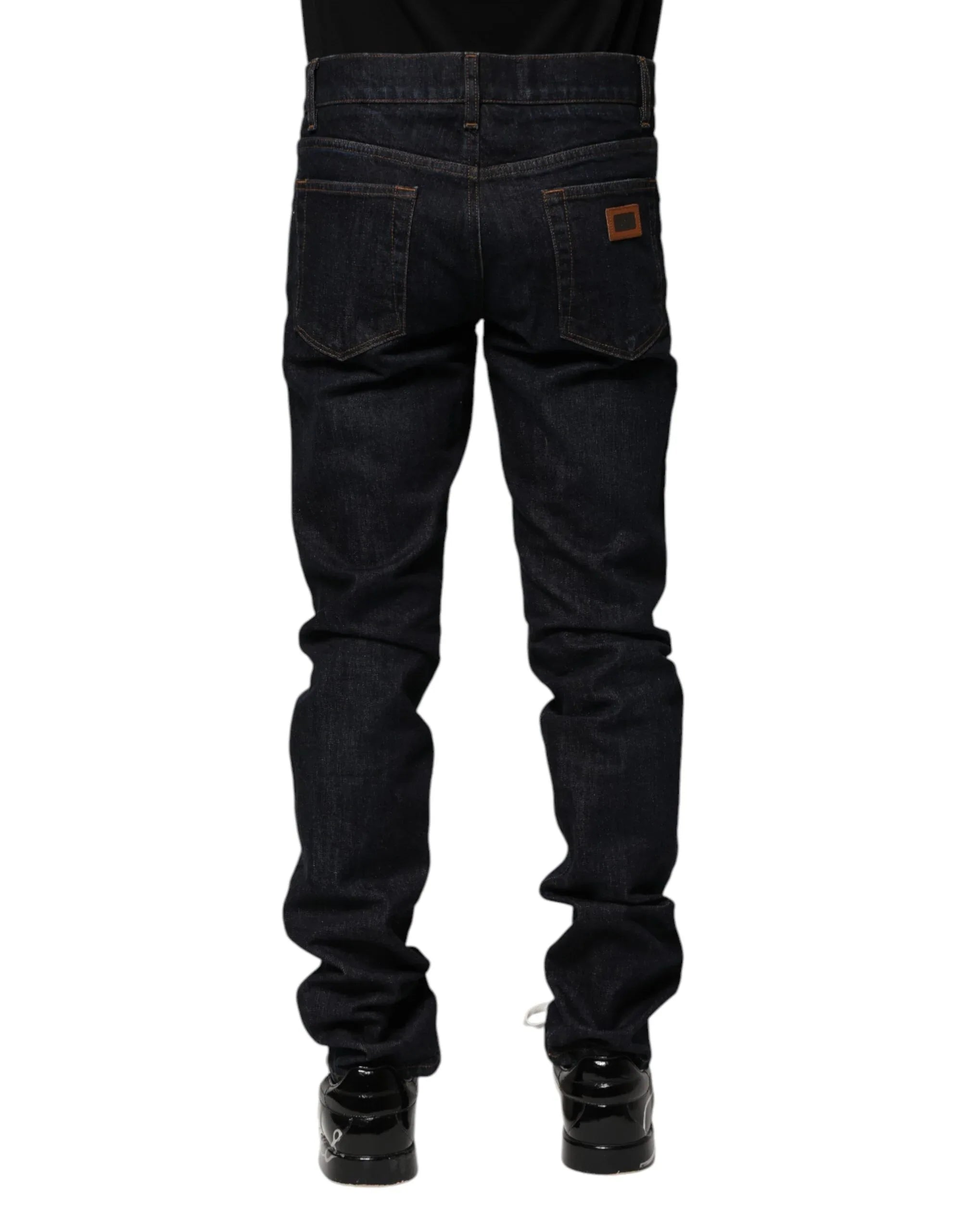 Dolce & Gabbana Black Cotton Skinny Denim Men Jeans - Zeiniez