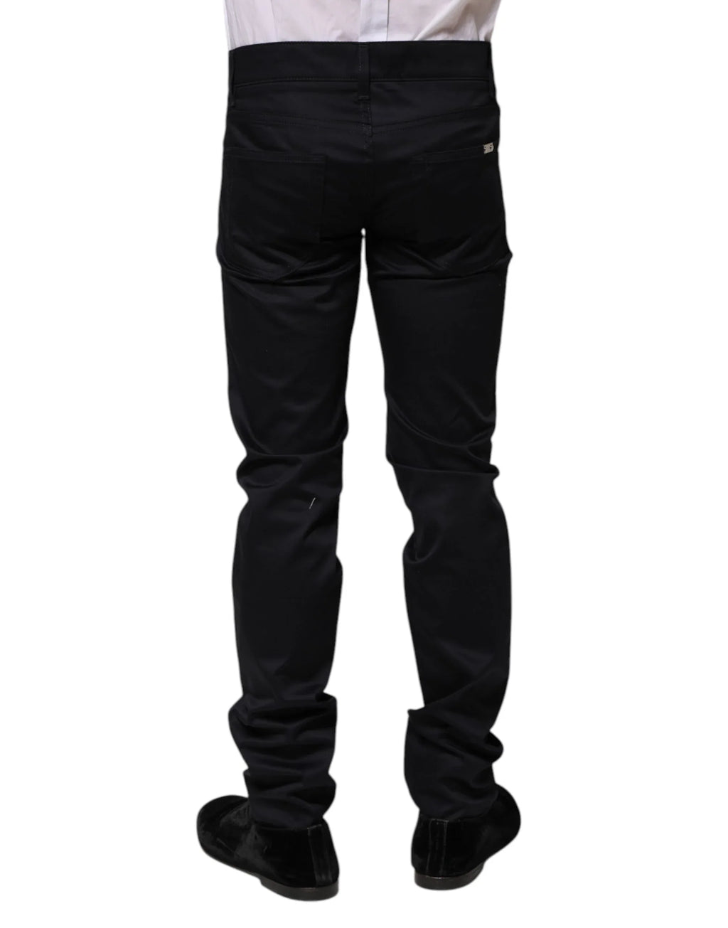 Dolce & Gabbana Black Cotton Skinny Mid Waist Pants - Zeiniez