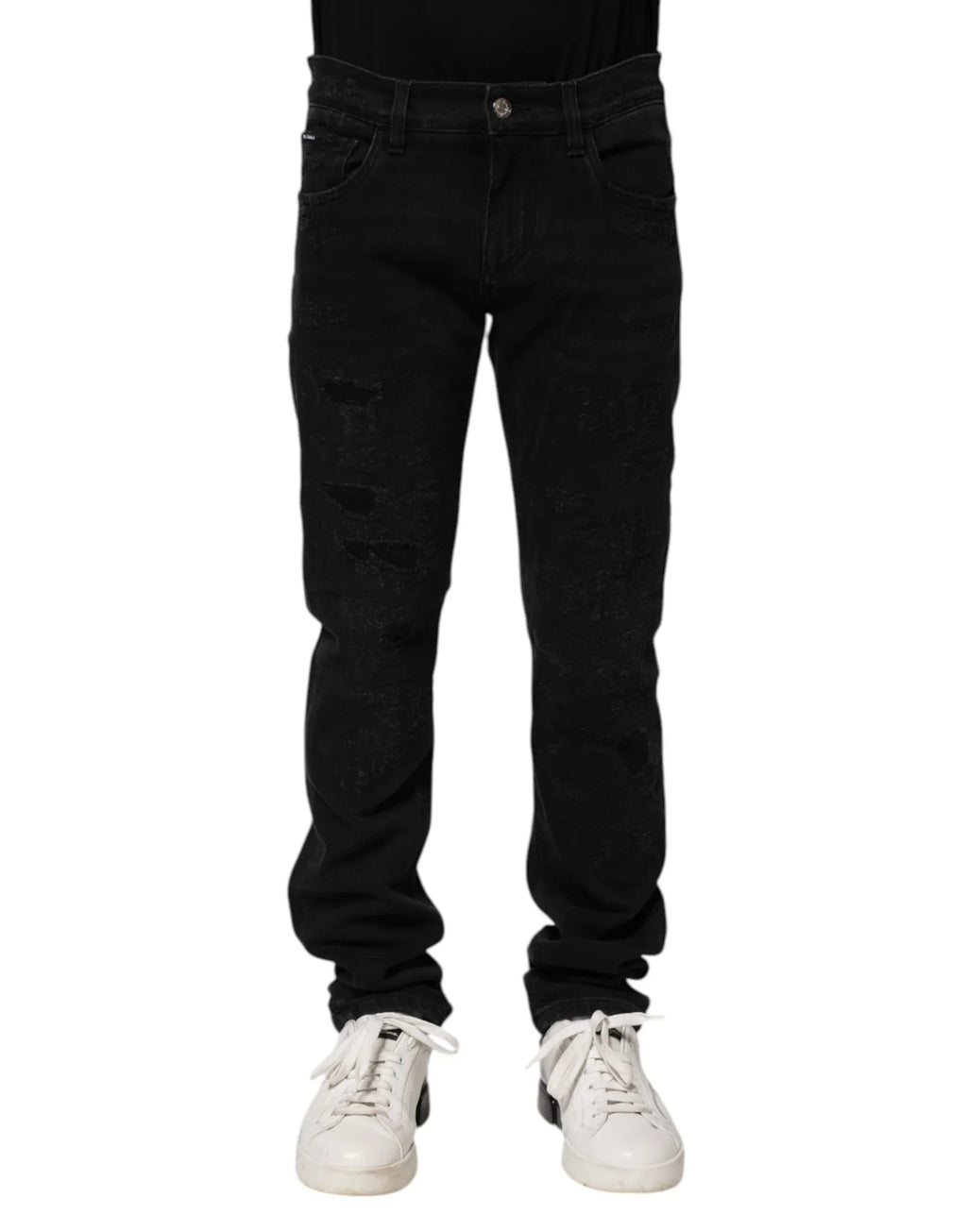 Dolce & Gabbana Black Cotton Skinny Men Denim Jeans - Zeiniez