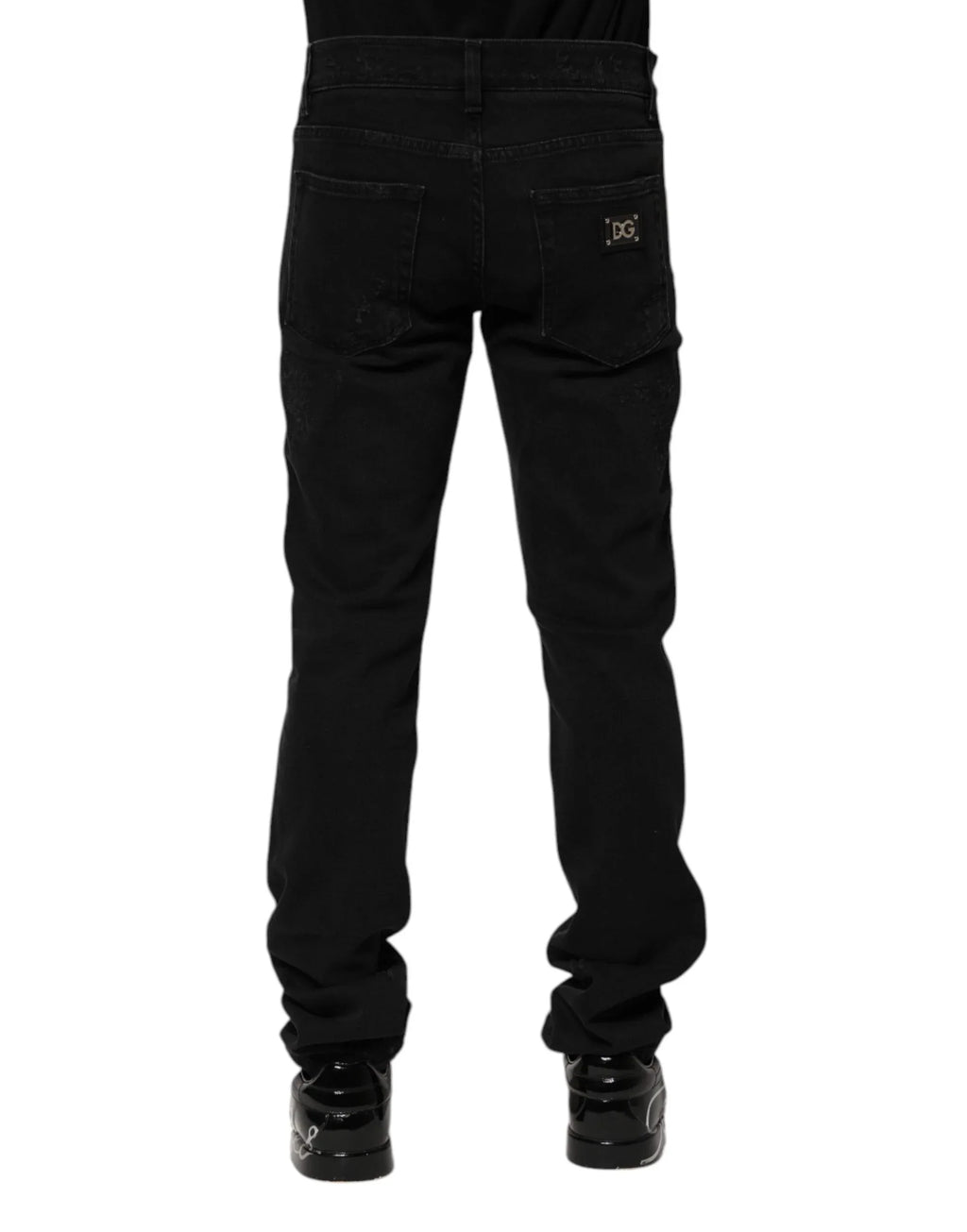 Dolce & Gabbana Black Cotton Skinny Men Denim Jeans - Zeiniez