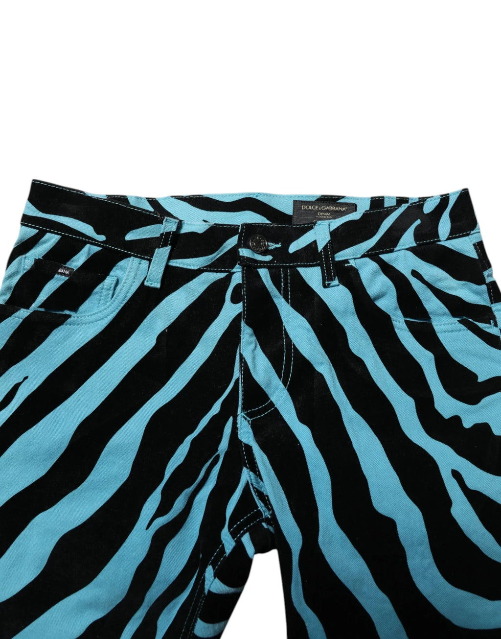 Dolce & Gabbana Blue Black Stripes Skinny Denim Jeans - Zeiniez