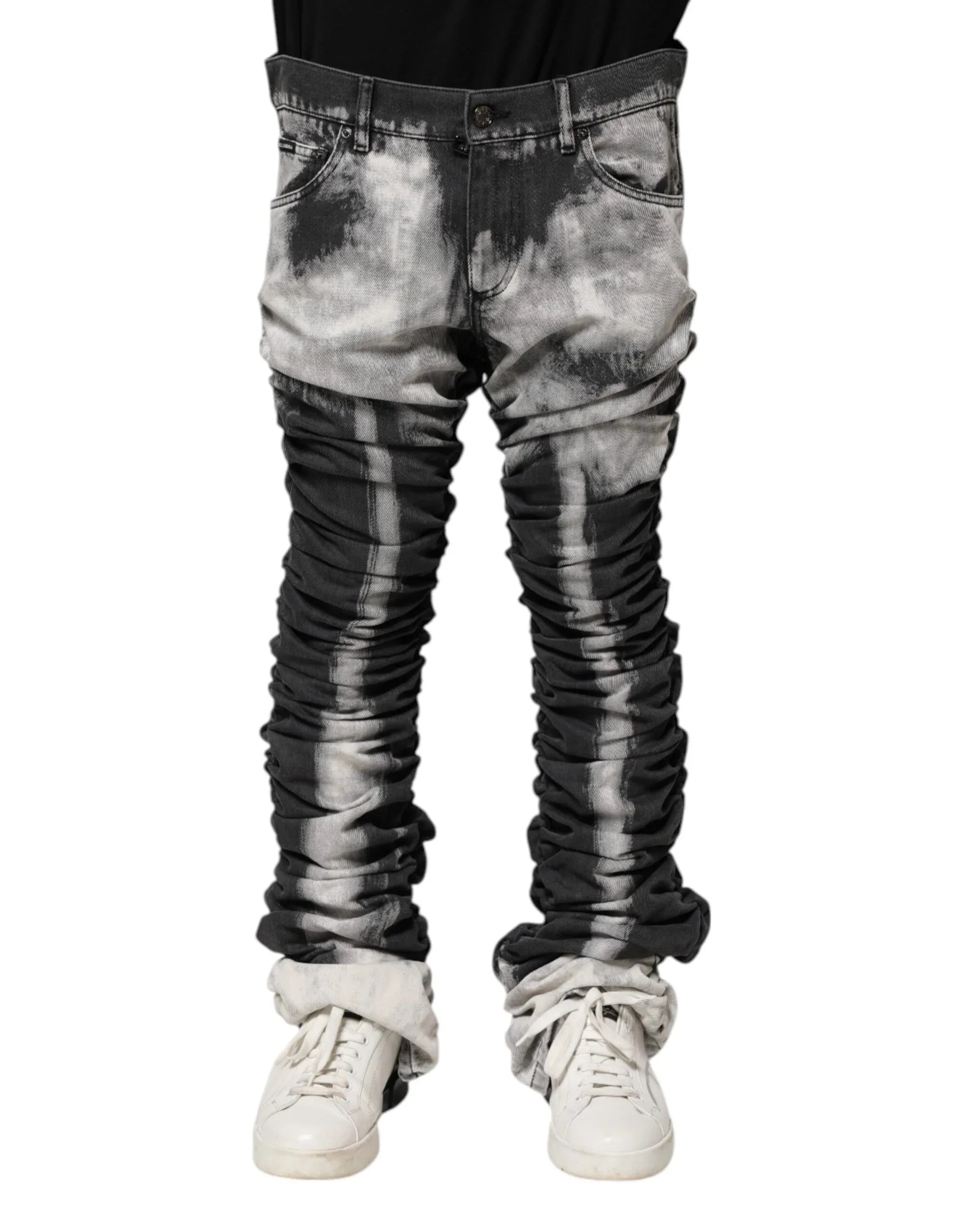 Dolce & Gabbana Black Tie Dye Straight Denim Jeans - Zeiniez