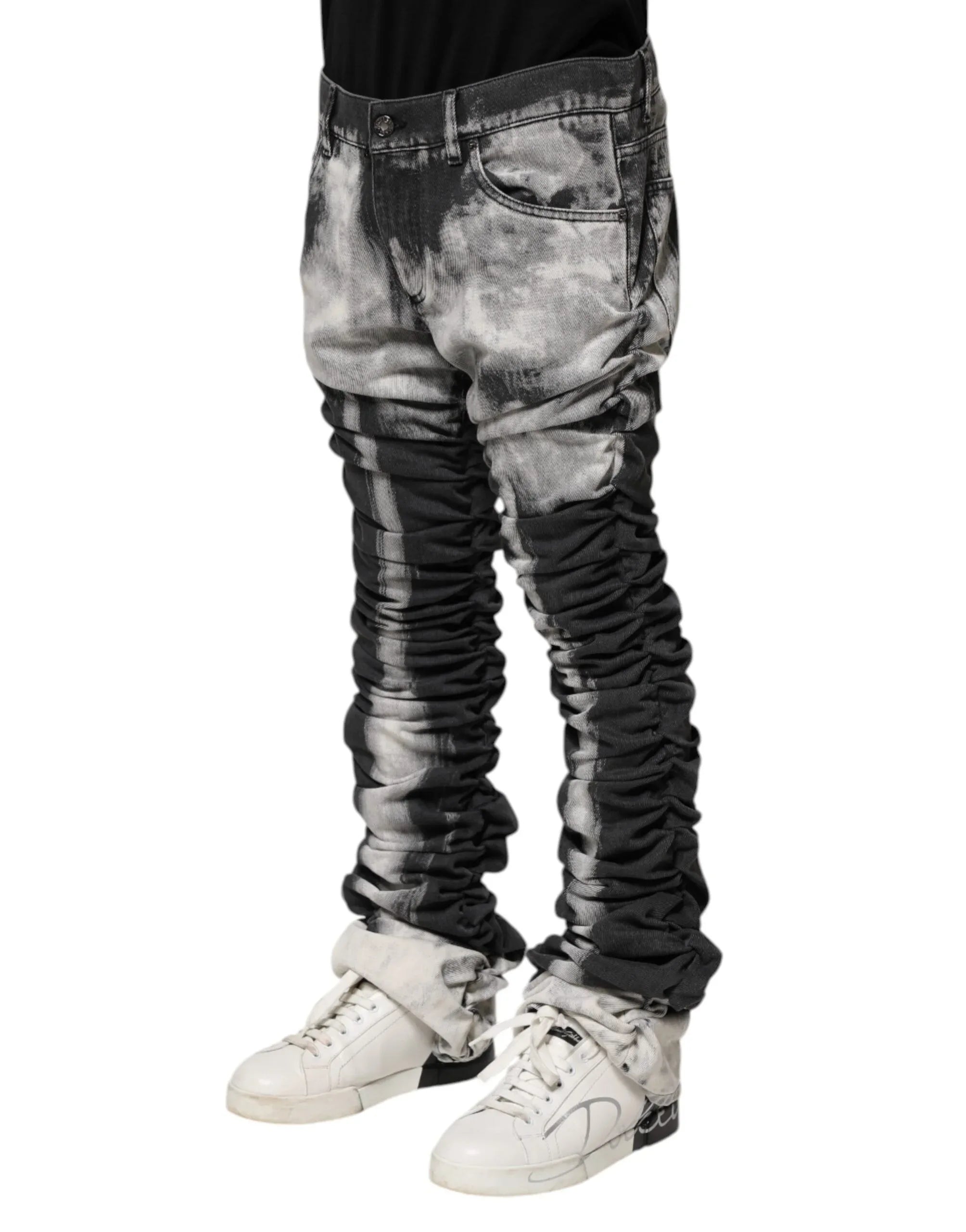 Dolce & Gabbana Black Tie Dye Straight Denim Jeans - Zeiniez