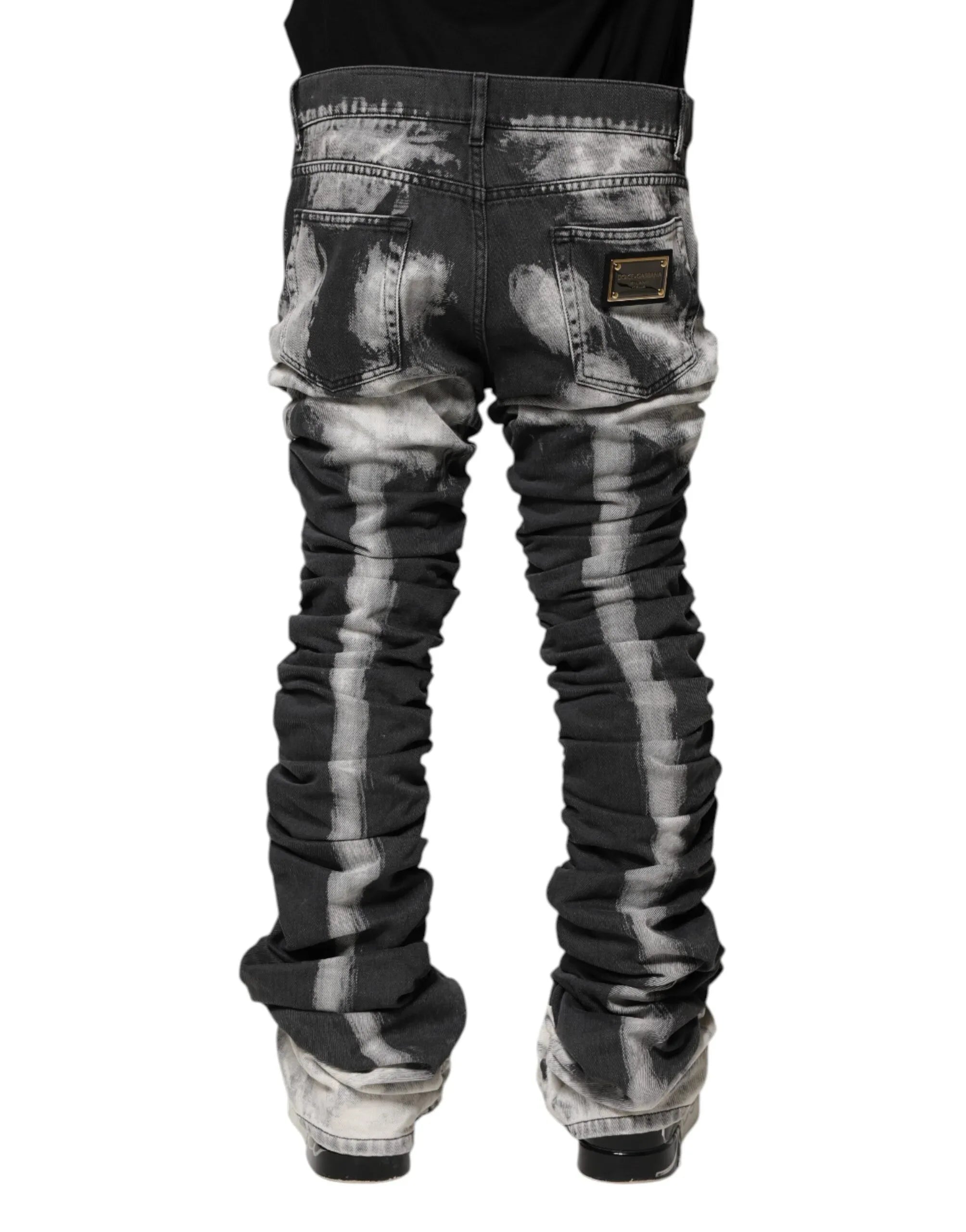 Dolce & Gabbana Black Tie Dye Straight Denim Jeans - Zeiniez
