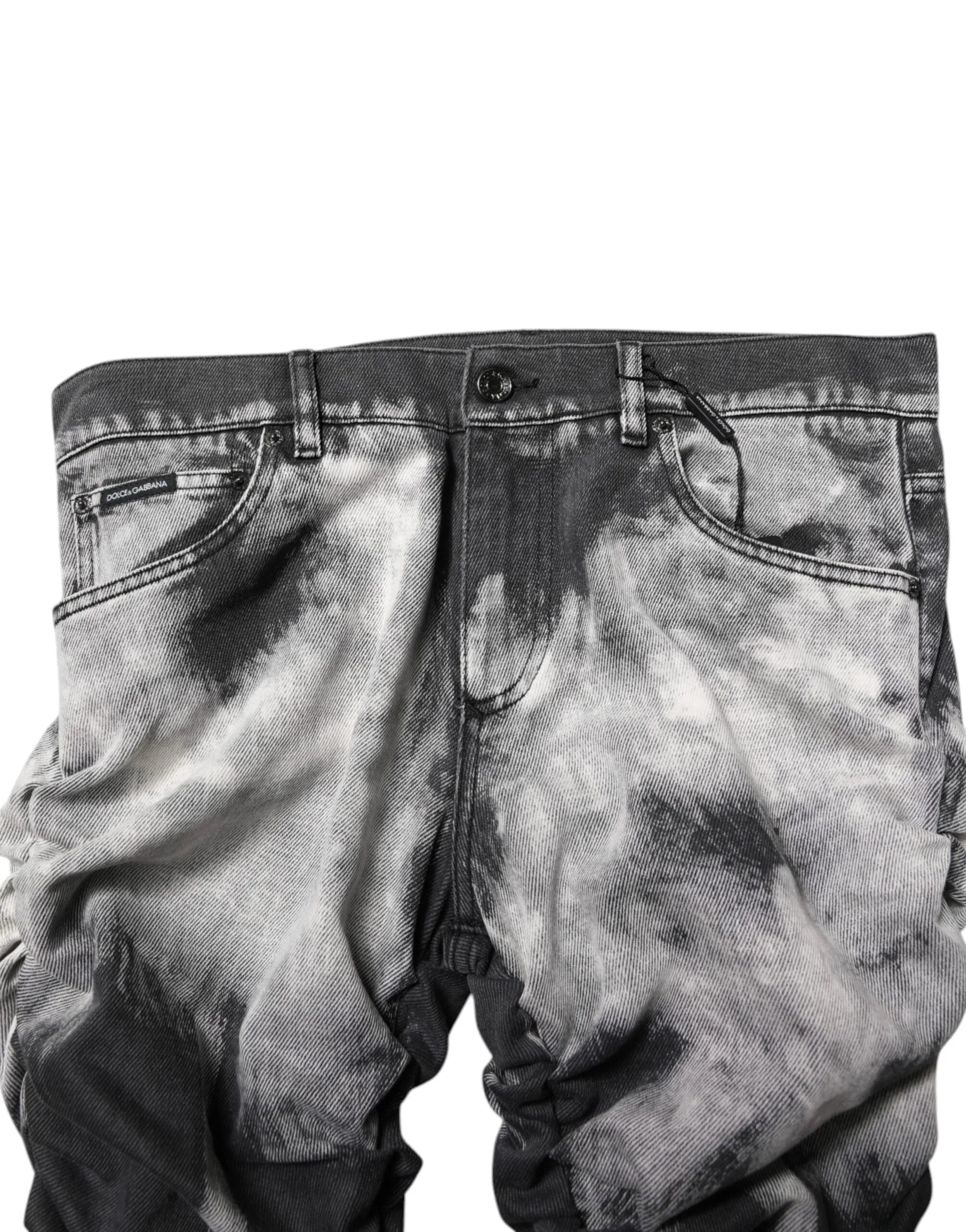 Dolce & Gabbana Black Tie Dye Straight Denim Jeans - Zeiniez