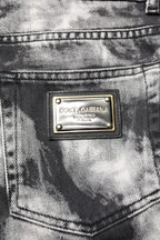 Dolce & Gabbana Black Tie Dye Straight Denim Jeans - Zeiniez