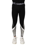 Dolce & Gabbana Black Silver Nylon Skinny Men Leggings Pants - Zeiniez