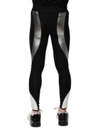 Dolce & Gabbana Black Silver Nylon Skinny Men Leggings Pants - Zeiniez