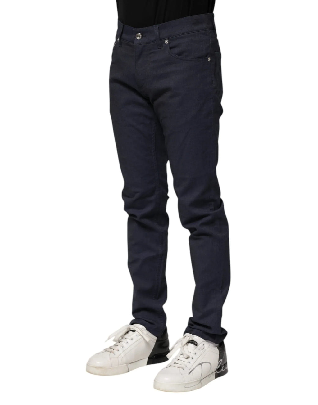 Dolce & Gabbana Dark Blue Cotton Skinny Denim Jeans - Zeiniez