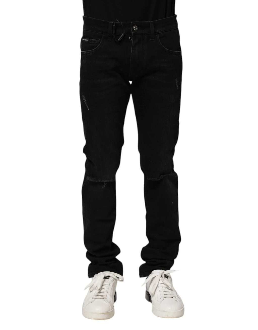 Dolce & Gabbana Black Cotton Skinny Men Denim Jeans - Zeiniez