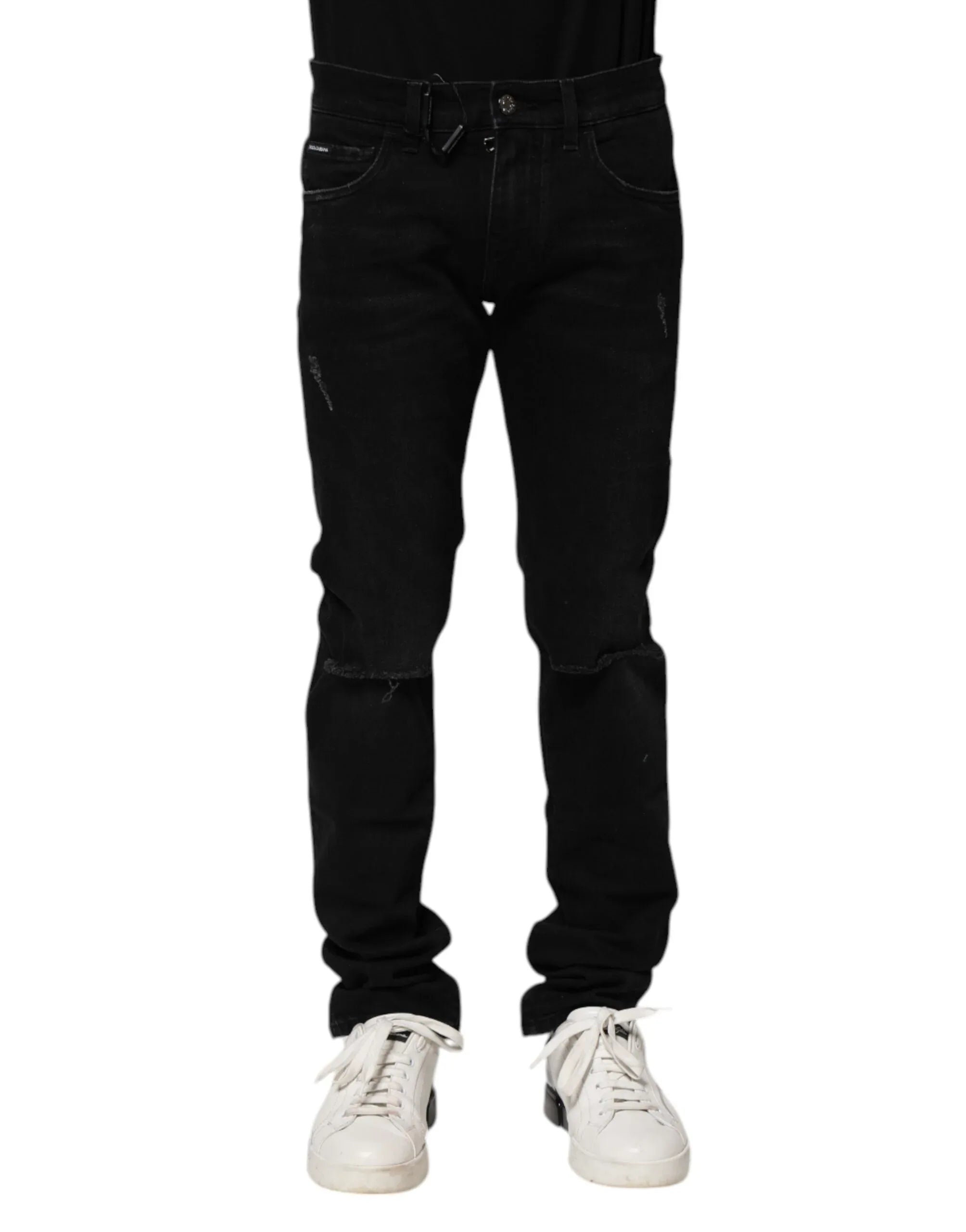 Dolce & Gabbana Black Cotton Skinny Men Denim Jeans - Zeiniez