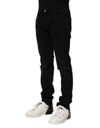 Dolce & Gabbana Black Cotton Skinny Men Denim Jeans - Zeiniez