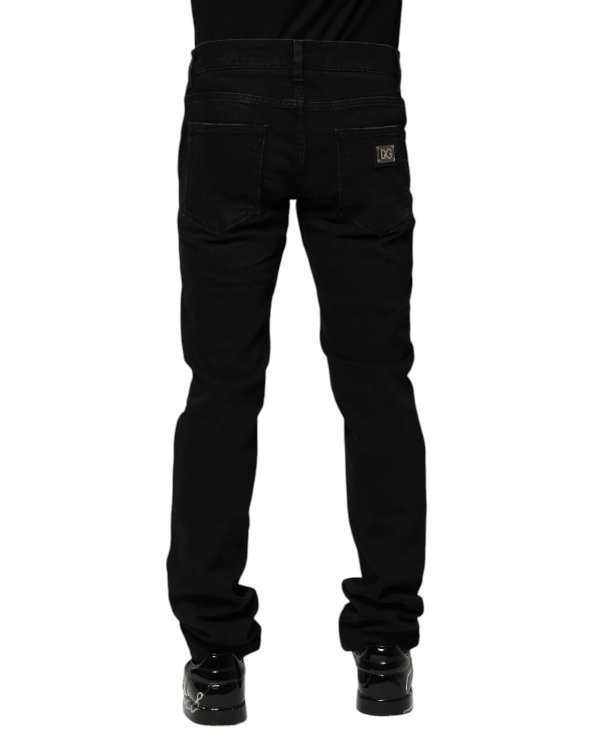 Dolce & Gabbana Black Cotton Skinny Men Denim Jeans - Zeiniez