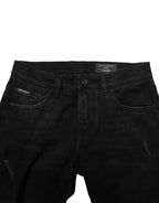Dolce & Gabbana Black Cotton Skinny Men Denim Jeans - Zeiniez
