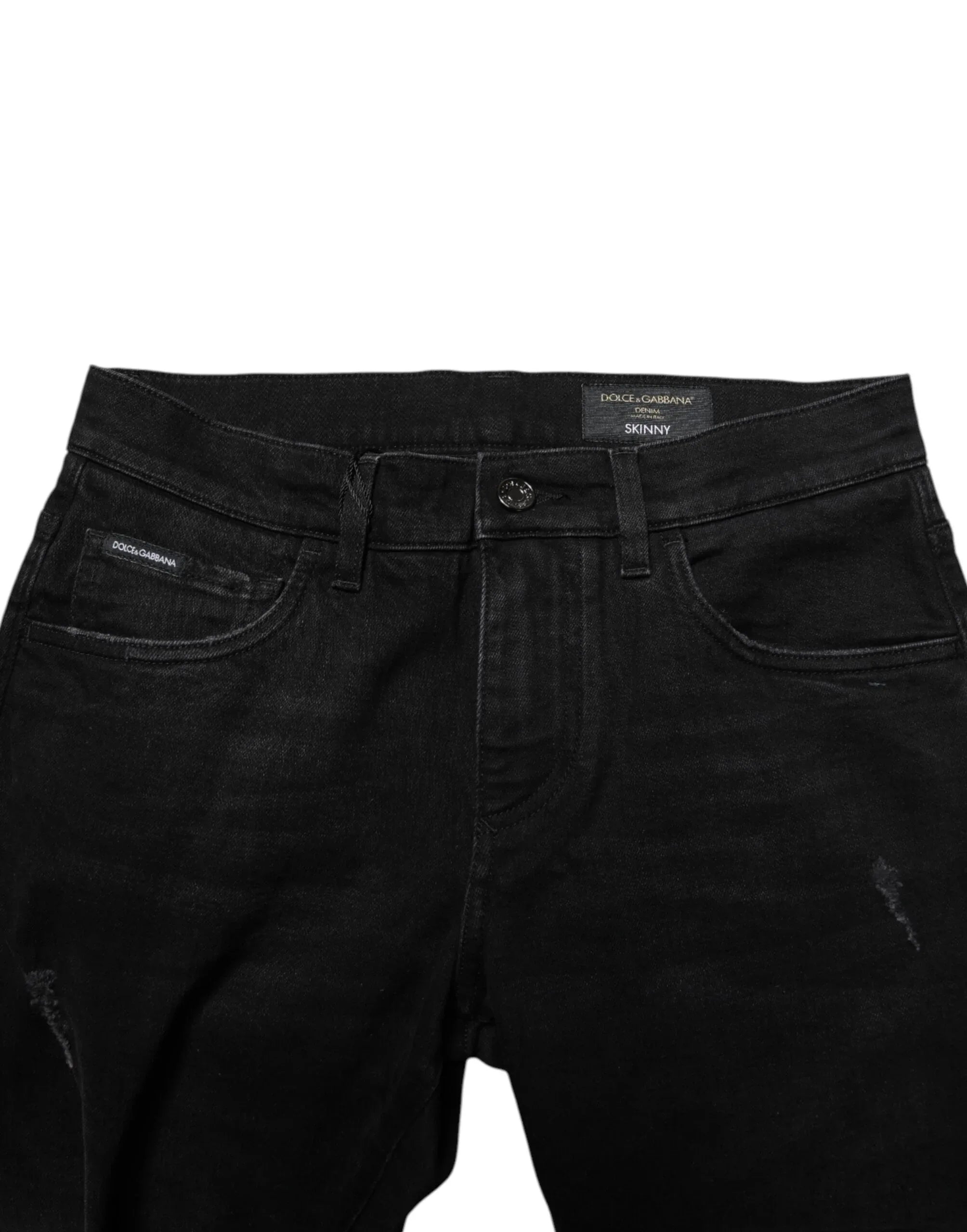 Dolce & Gabbana Black Cotton Skinny Men Denim Jeans - Zeiniez