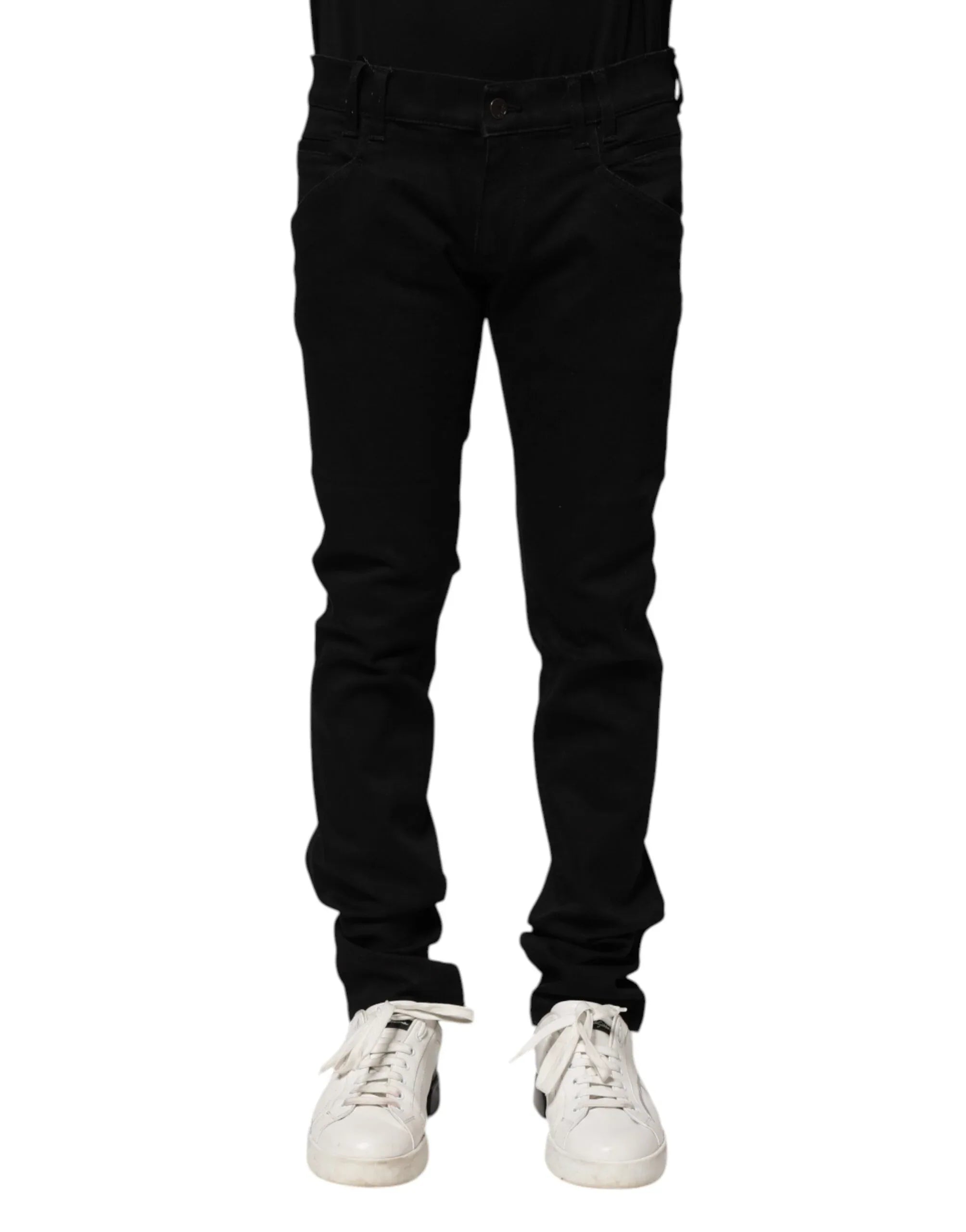 Dolce & Gabbana Black Cotton Skinny Men Denim Jeans - Zeiniez